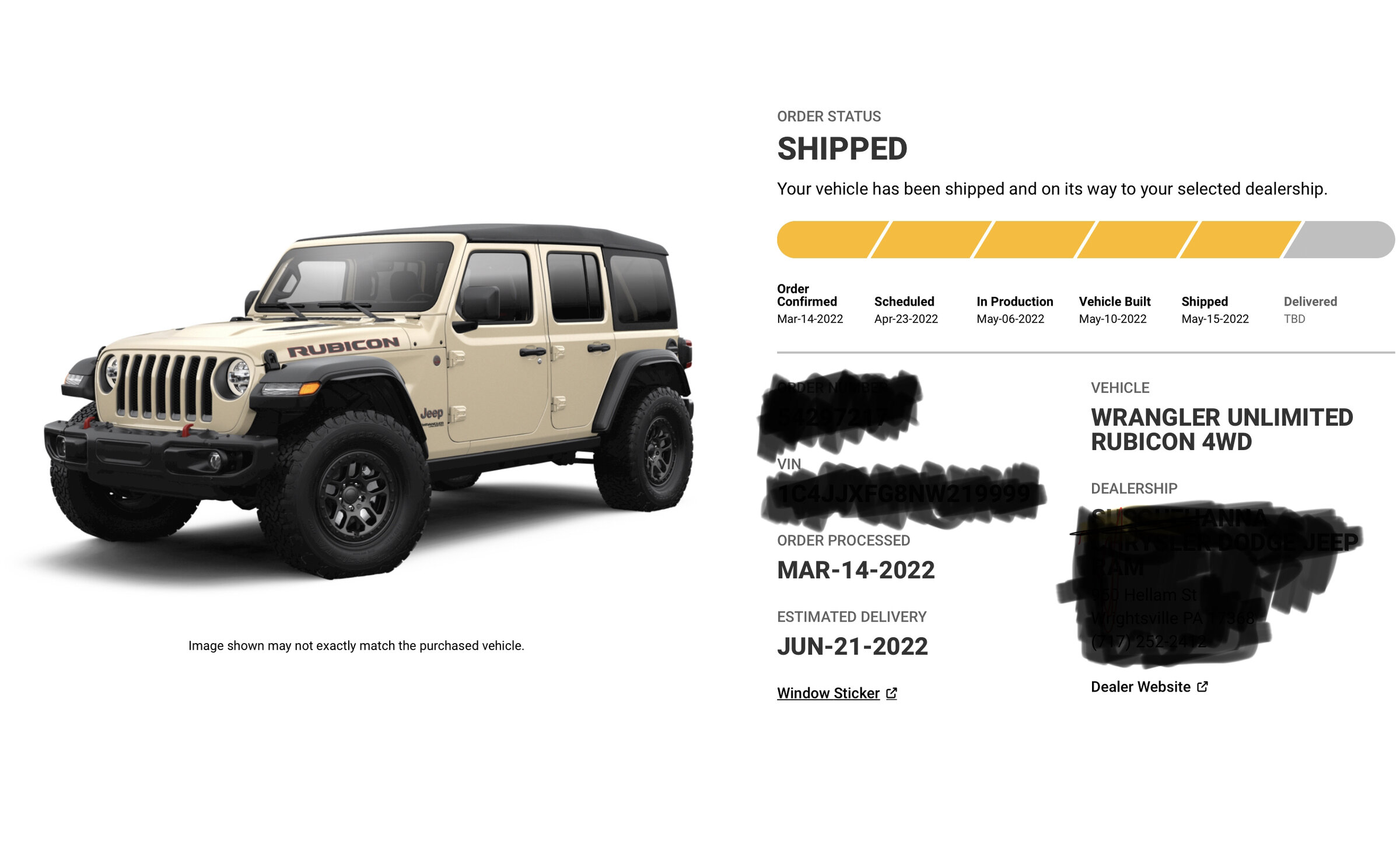 The new Jeep order tracking site is up and running! | Page 4 | Jeep Wrangler  Forums (JL / JLU) - Rubicon, Sahara, Sport, 4xe, 392 