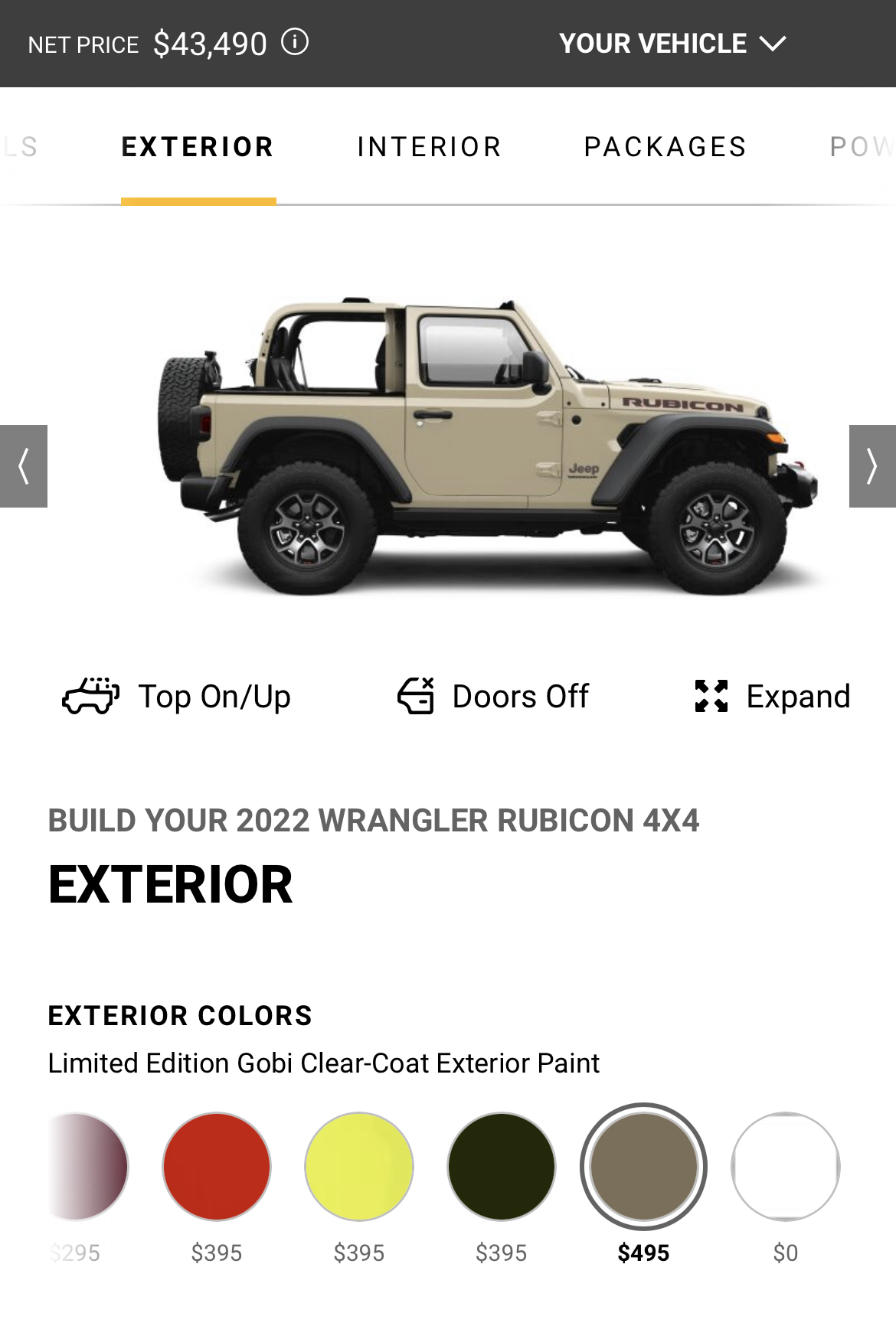 Gobi now up on all trims on configurator | Jeep Wrangler Forums (JL / JLU)  - Rubicon, Sahara, Sport, 4xe, 392 