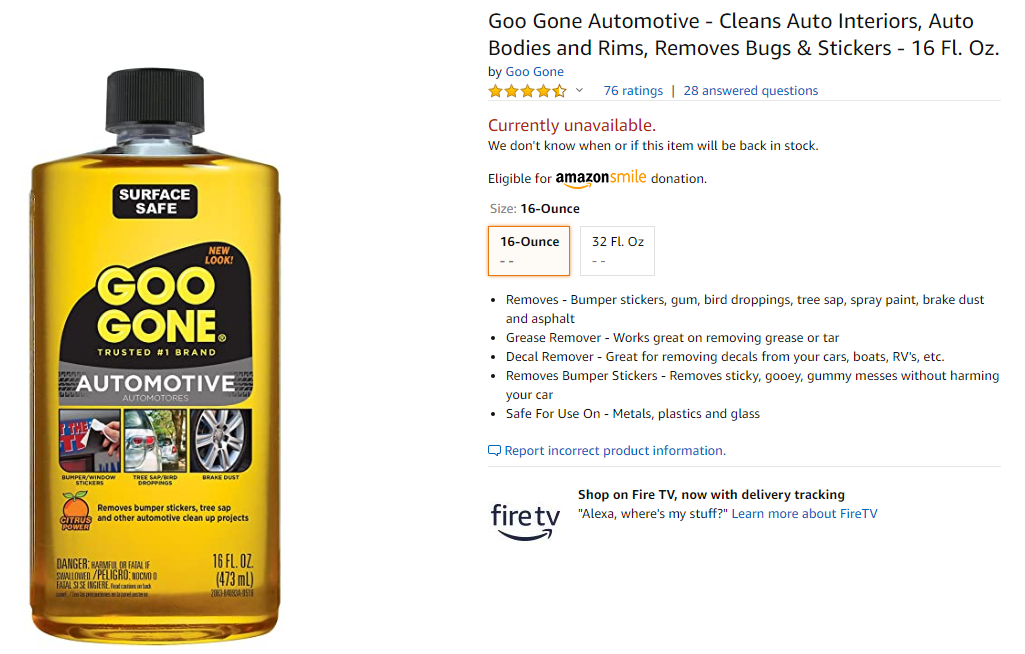 Goo Gone Automotive Cleans Auto Interiors
