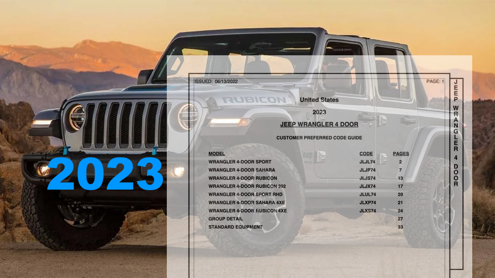 2023 Jeep Wrangler Order Guides (2-door JL and 4-door JLU) - Updated  Monthly | Jeep Wrangler Forums (JL / JLU) - Rubicon, Sahara, Sport, 4xe,  392 