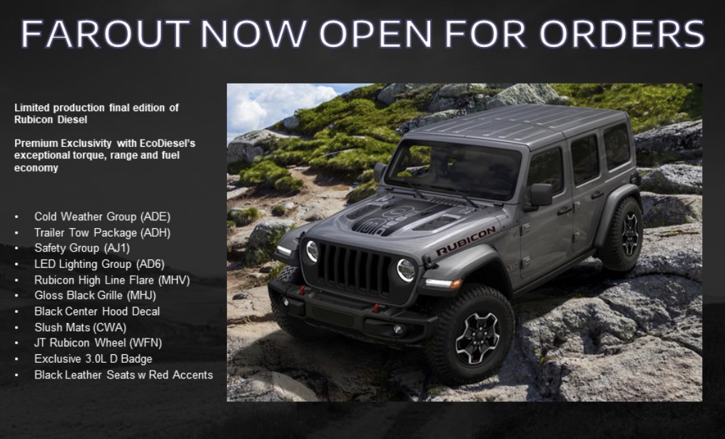 Farout Jeep Wrangler announced as Rubicon Diesel final edition -- sad day  today for the diesel crowd [UPDATED: with official press release] | Jeep  Wrangler Forums (JL / JLU) - Rubicon, Sahara, Sport, 4xe, 392 -  